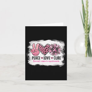 Peace Love Cure Breast Cancer Awareness Pink Ribbo Kaart