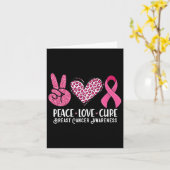 Peace Love Cure Breast Cancer Awareness Warrior Pi Kaart (Gele Bloem)