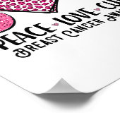 Peace Love Cure Breast Cancer Awareness Warrior Pi Poster (Hoek)