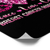 Peace Love Cure Breast Cancer Awareness Warrior Pi Poster (Hoek)