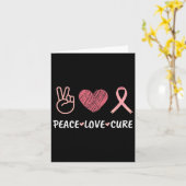 Peace Love Cure Breast Cancer Awareness Women Kaart (Gele Bloem)