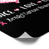 Peace Love Cure Breast Cancer Awareness Women Kind Poster (Hoek)