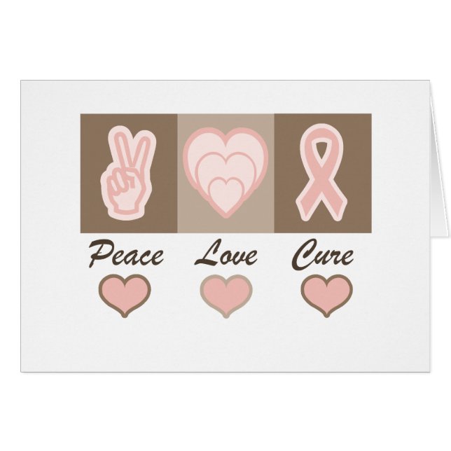 Peace Love Cure Breast Cancer-kaart (Voorkant Horizontaal)