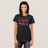 Peace Love Cure CHD Congenital Heart Defect Awaren T-shirt (Voorkant volledig)