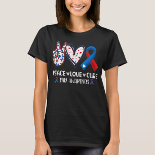 Peace Love Cure Chd Heart Disease Awareness Mannen T-shirt