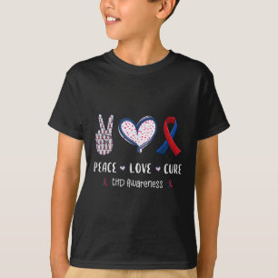 Peace Love Cure Chd Heart Disease Awareness Mannen T-shirt
