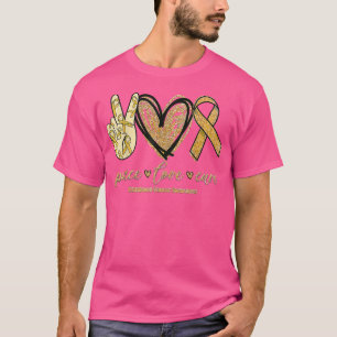 Peace Love Cure Childhood Cancer Awareness Costuum T-shirt