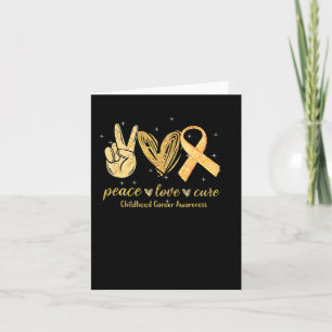 Peace Love Cure Childhood Cancer Awareness Gold Ri Kaart