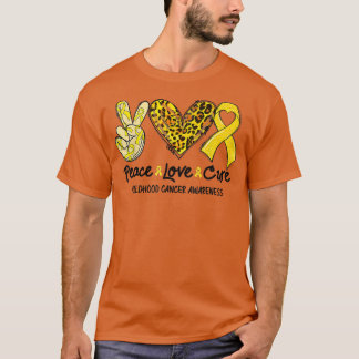 Peace Love Cure Childhood Cancer Awareness Leopard T-shirt