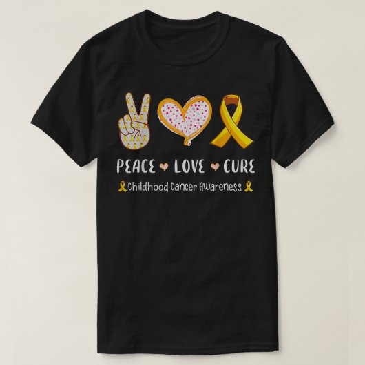 Peace Love Cure Childhood Cancer Awareness Leopard T-shirt (Design voorkant)