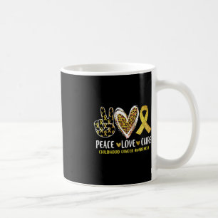 Peace Love Cure Childhood Cancer Awareness Leopart Koffiemok