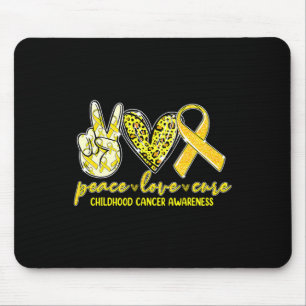 Peace Love Cure Childhood Cancer Awareness Leopart Muismat