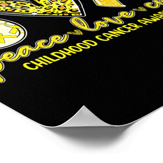 Peace Love Cure Childhood Cancer Awareness Leopart Poster (Hoek)