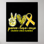 Peace Love Cure Childhood Cancer Awareness Leopart Poster (Voorkant)