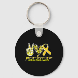Peace Love Cure Childhood Cancer Awareness Leopart Sleutelhanger