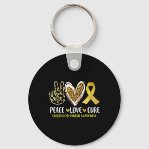 Peace Love Cure Childhood Cancer Awareness Leopart Sleutelhanger