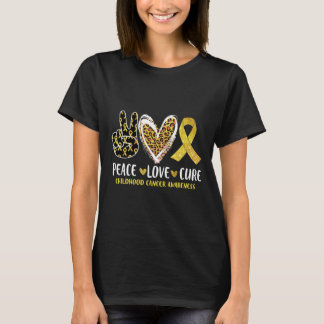Peace Love Cure Childhood Cancer Awareness Leopart T-shirt