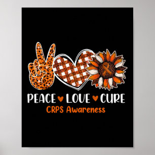 Peace Love Cure CRPS Awareness Maand Warrior Orang Poster