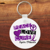 PEACE LOVE CURE CYSTIC FIBROSIS SLEUTELHANGER (Voorkant)