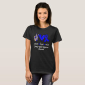 Peace Love Cure Dandy Walker Syndrome Blue Ribbon T-shirt (Voorkant volledig)