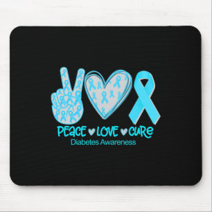 Peace Love Cure Diabetes Awareness Gift Muismat