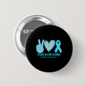 Peace Love Cure Diabetes Awareness Gift Ronde Button 5,7 Cm (Voorkant /achterkant)