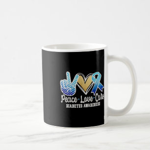 Peace Love Cure Diabetes Awareness Koffiemok
