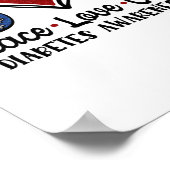 Peace Love Cure Diabetes Awareness Poster (Hoek)