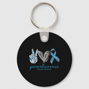 Peace Love Cure Diabetes Awareness Sleutelhanger