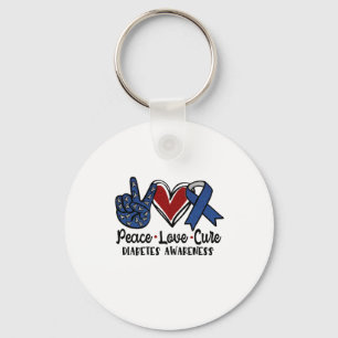 Peace Love Cure Diabetes Awareness Sleutelhanger
