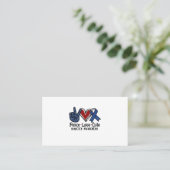 Peace Love Cure Diabetes Awareness Visitekaartje (Staand voorkant)