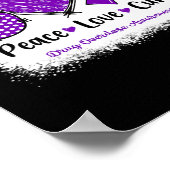 Peace Love Cure Drug Overdose Bewustmaking Paars R Poster (Hoek)