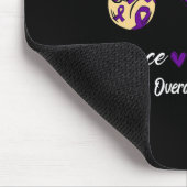 Peace Love Cure Drug Overdose Paars Ribbon Awaren Muismat (Hoek)