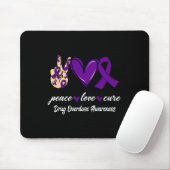 Peace Love Cure Drug Overdose Paars Ribbon Awaren Muismat (Met muis)