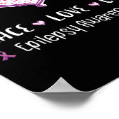 Peace Love Cure Epilepsy Awareness Men Women Kids  Poster (Hoek)