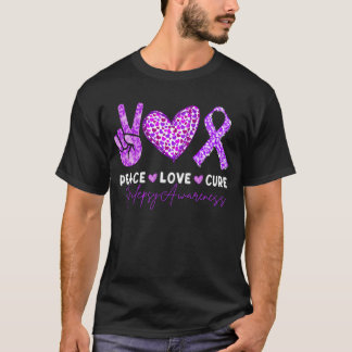 Peace Love cure Epilepsy awareness men women kids T-shirt