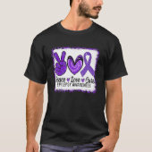 Peace Love Cure Epilepsy Awareness Warrior Survior T-shirt (Voorkant)