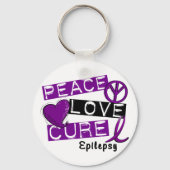 PEACE LOVE CURE EPILEPSY SLEUTELHANGER (Voorkant)