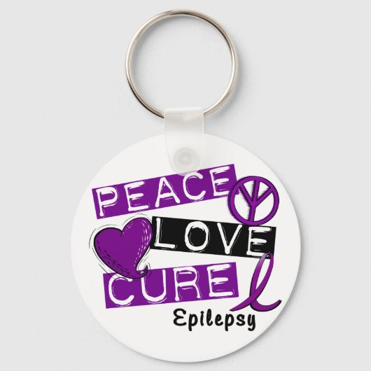 PEACE LOVE CURE EPILEPSY SLEUTELHANGER (Voorkant)