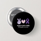 Peace Love Cure Fibromyalgia Awareness Month Warri Ronde Button 5,7 Cm (Voorkant /achterkant)