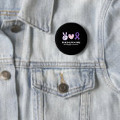 Peace Love Cure Fibromyalgia Awareness Month Warri Ronde Button 5,7 Cm (In situ)