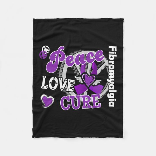 Peace Love Cure Fleece Deken (Voorkant)