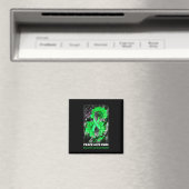 Peace Love Cure Galweg Kanker Bewustzijn Sunflow Magneet (Insitu (Vaatwasser))
