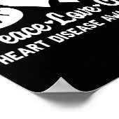 Peace Love Cure Go Red American Heart Disease Awar Poster (Hoek)