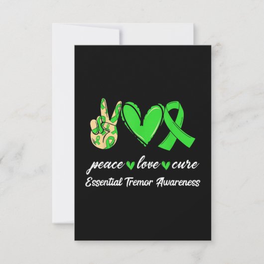 Peace Love Cure Green Ribbon Essential Tremor Kaart (Voorkant)