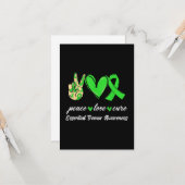Peace Love Cure Green Ribbon Essential Tremor Kaart (Voorkant / Achterkant in situ)