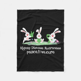 Peace Love Cure Green Ribbon Kidney Disease Awaren Fleece Deken