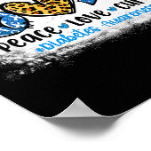 Peace Love Cure Grey Blue Ribbon Diabetes Awarenes Poster (Hoek)