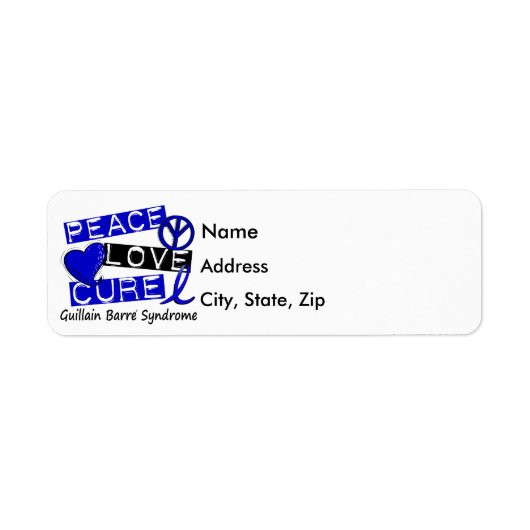 Peace Love Cure Guillain Barre Syndrome Etiket (Voorkant)