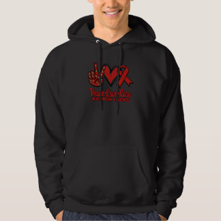 Peace Love Cure Heart Disease Awareness CHD Heart Hoodie